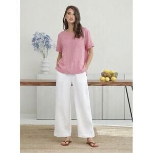 Van Heusen Linen Blend Top Pink Pocket Tee XXL Relaxed Fit Coastal Minimalist